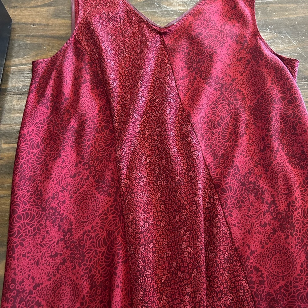 Vintage Patchwork Maggie Mcnaughton Red Sleeveles… - image 1